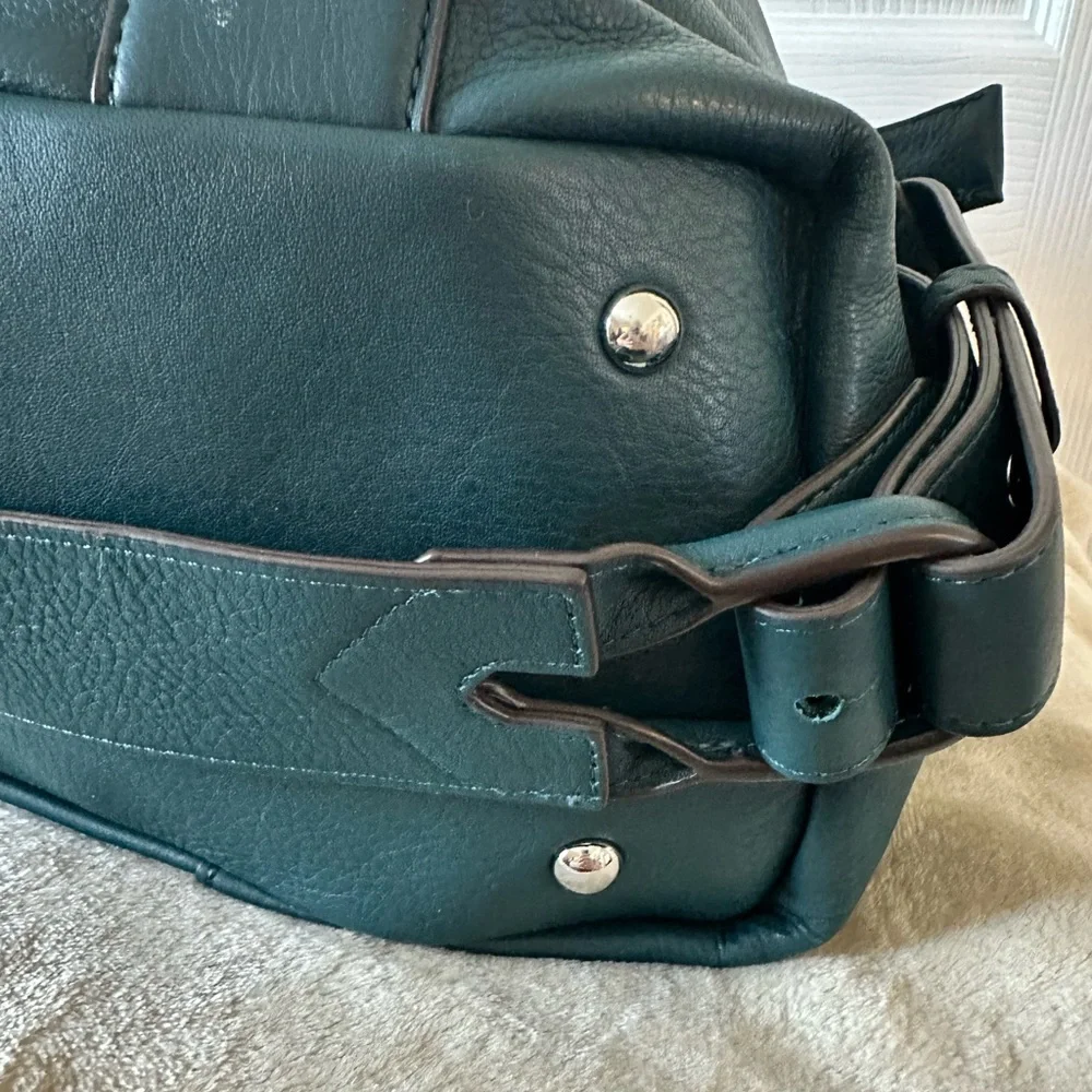 Aimee Kestenberg Teal Leather Satchel The Suzie 10th Anniversary GUC - Picture 4 of 16